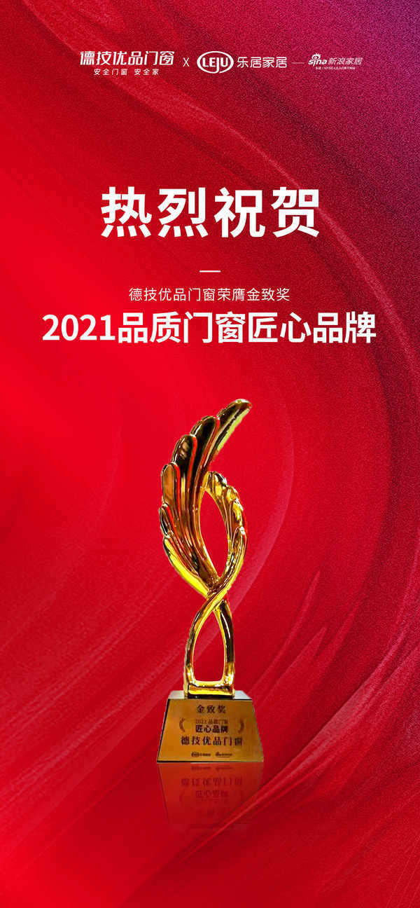 载誉前行 · 实力非凡| 祝贺德技优品门窗一举荣膺四项行业重磅荣誉！
